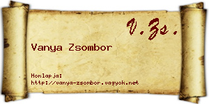 Vanya Zsombor névjegykártya